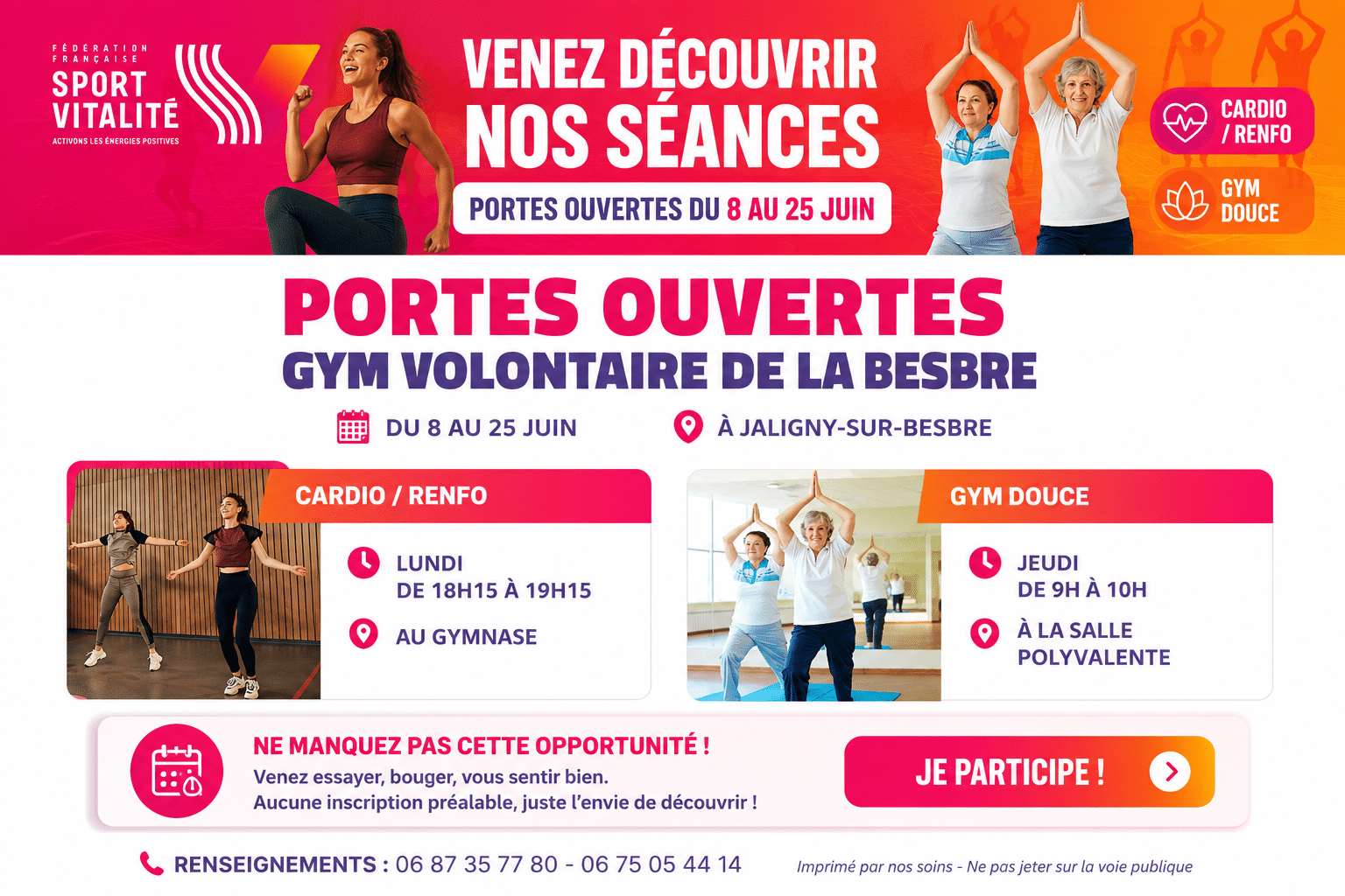 Portes ouvertes Gym Volontaire de la Besbre