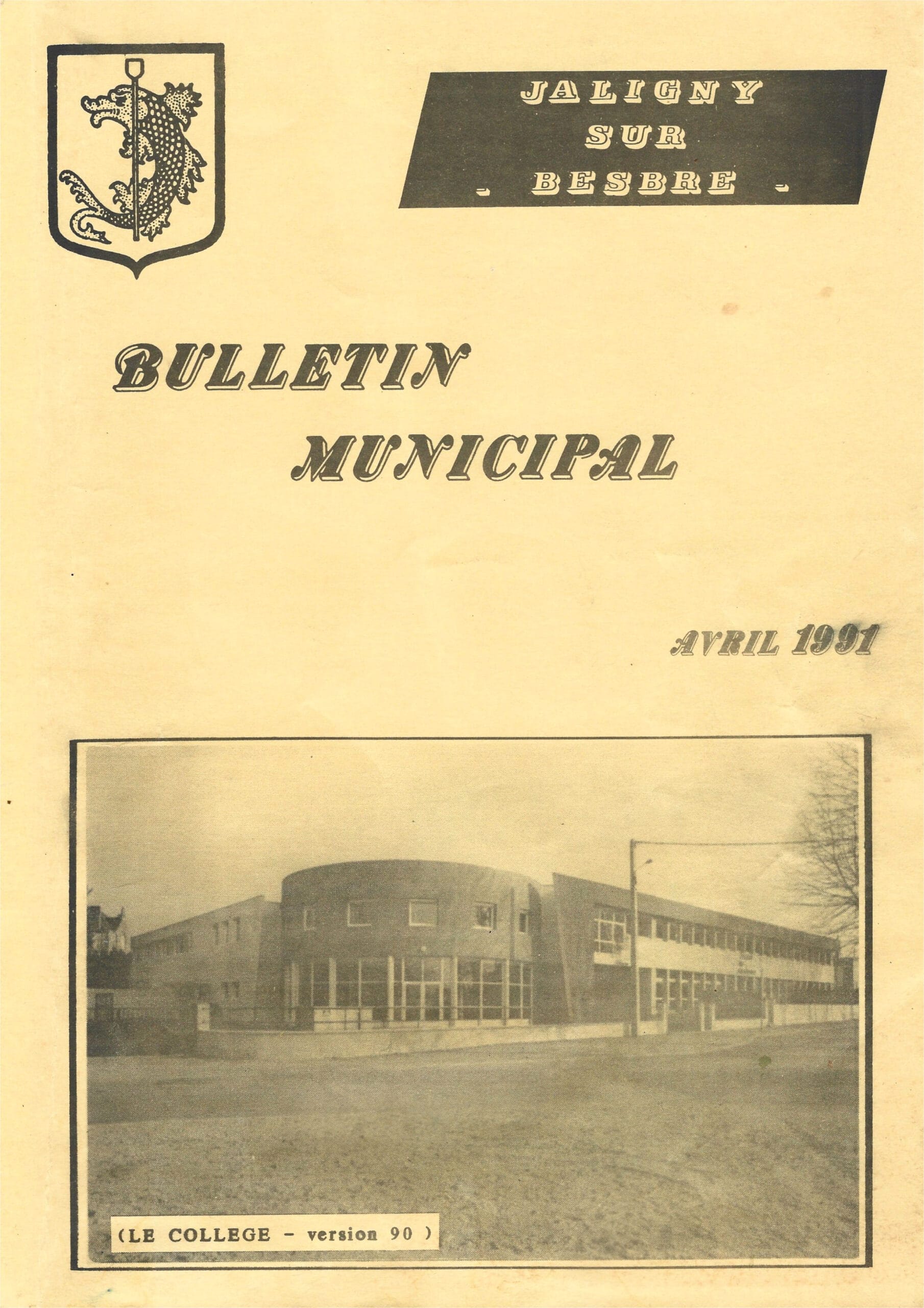 Ancien bulletin municipal de Jaligny-sur-Besbre datant de 1991