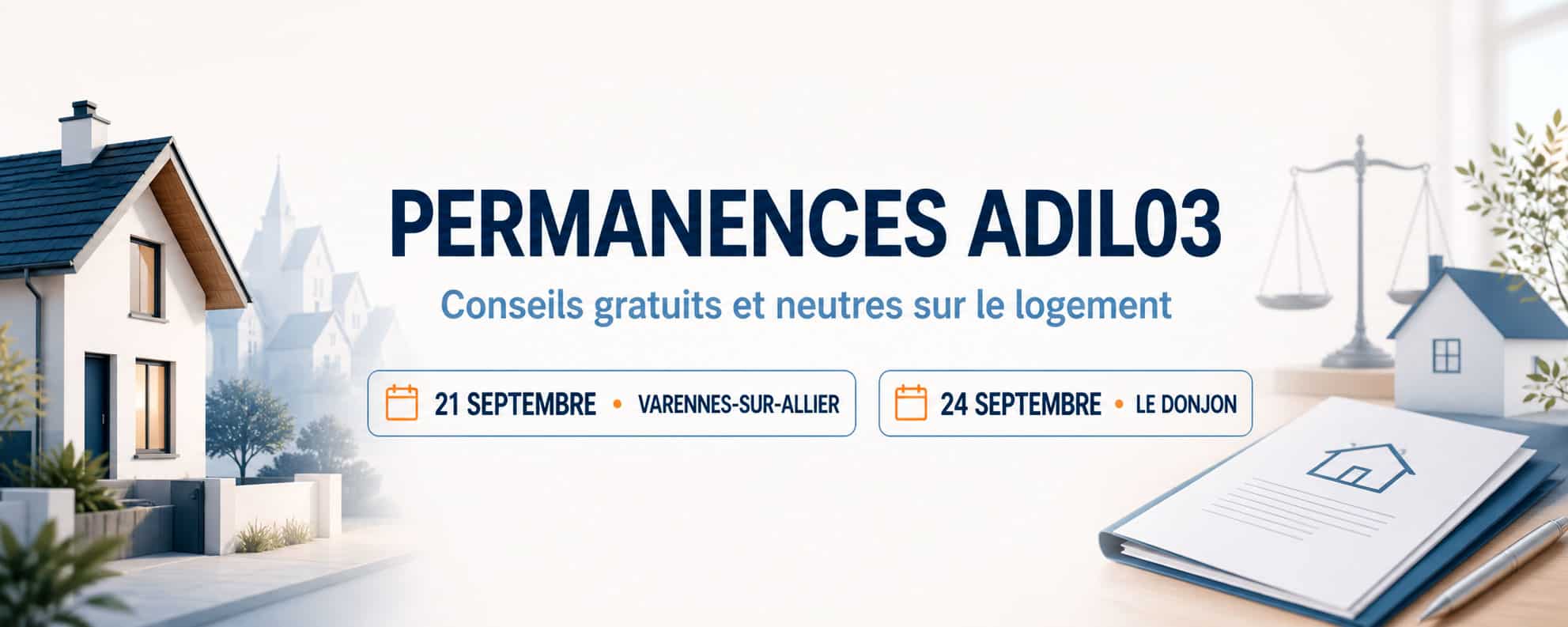 Permanences ADIL03 des 21 et 24 septembre 2026
