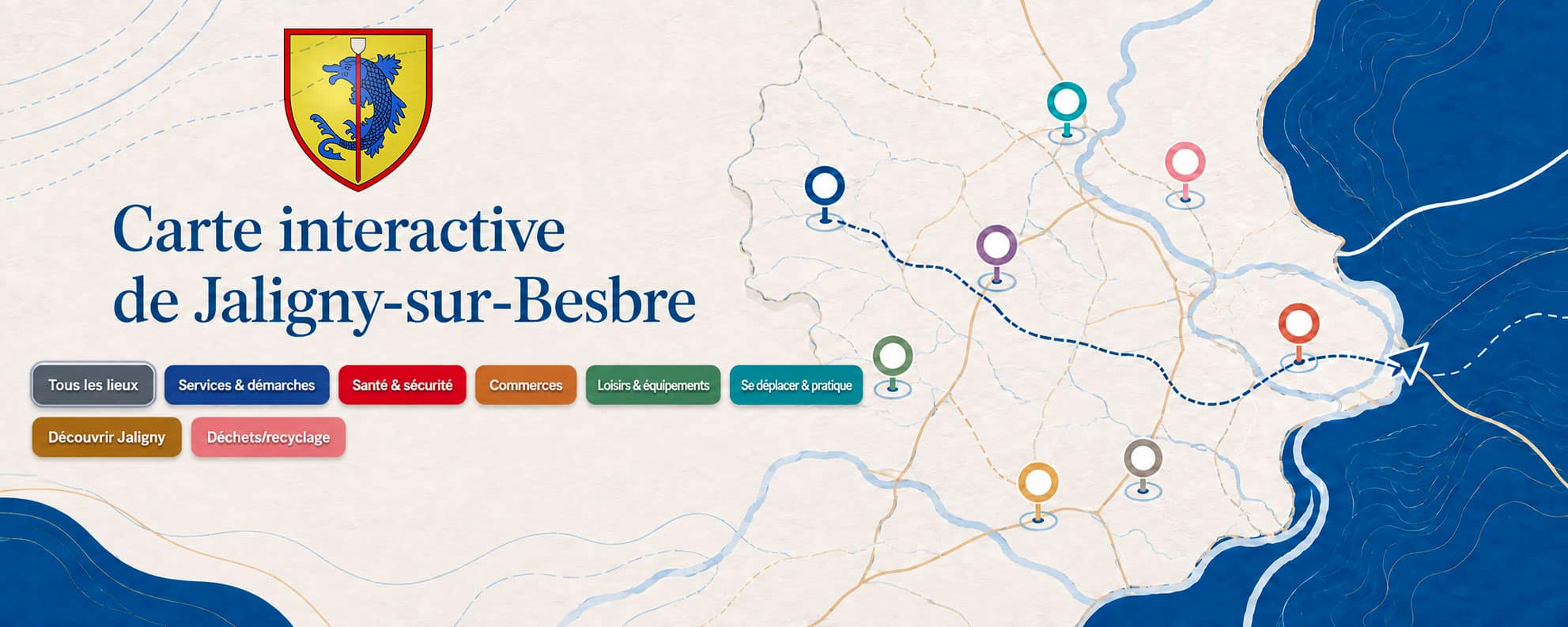 Carte interactive de Jaligny-sur-Besbre avec ses différentes rubriques