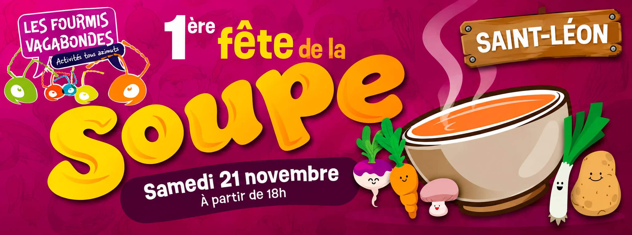 1re Fête de la Soupe à Saint-Léon, samedi 21 novembre à partir de 18 h.