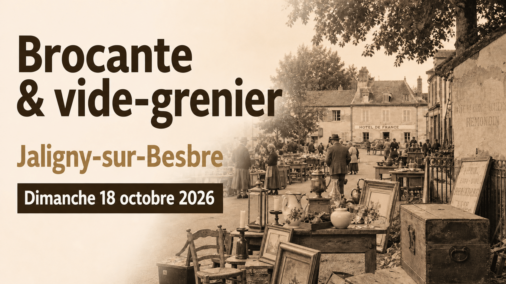 Brocante et vide-grenier de Jaligny-sur-Besbre, dimanche 18 octobre 2026