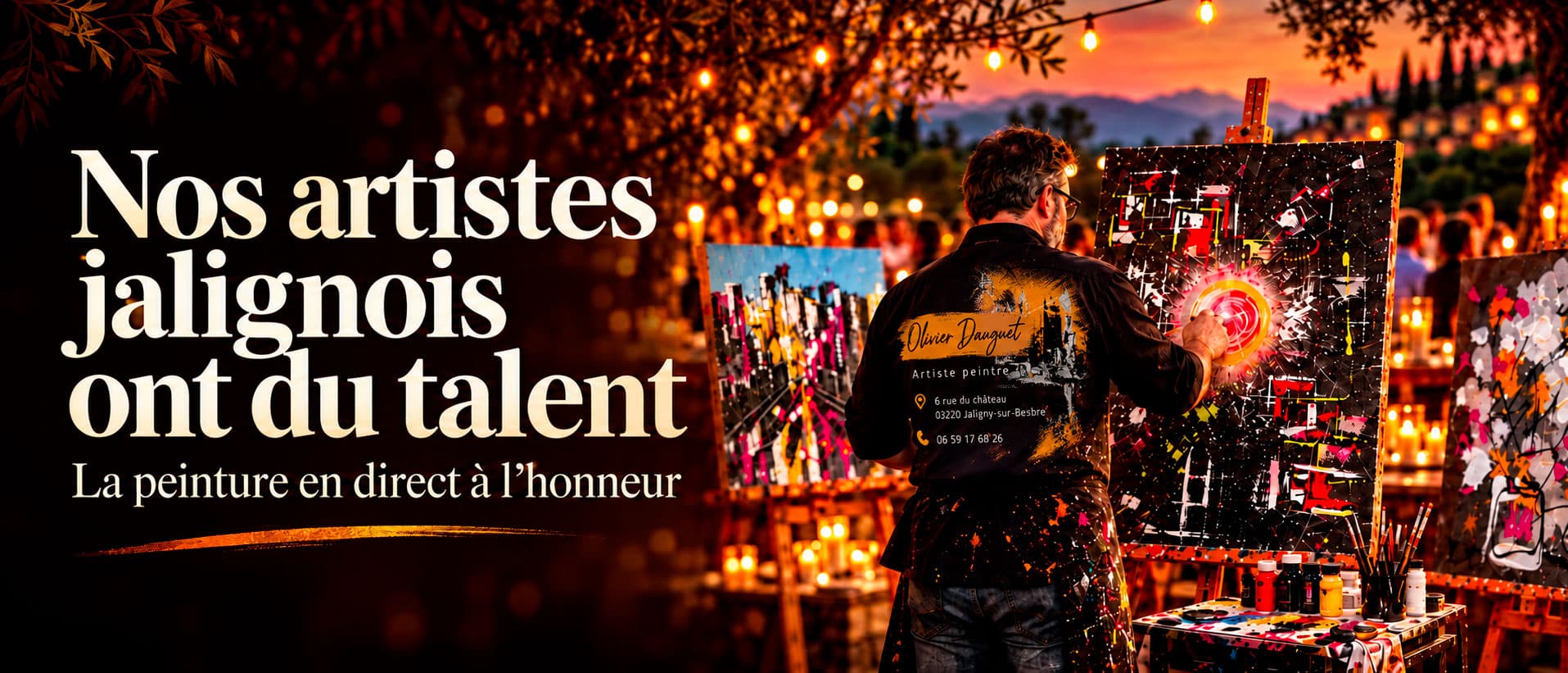 Nos artistes jalignois ont du talent : illustration autour de la peinture en direct.