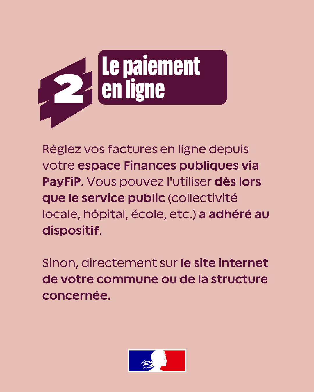 Visuel officiel : le paiement en ligne, selon les dispositifs proposés par le service concerné.