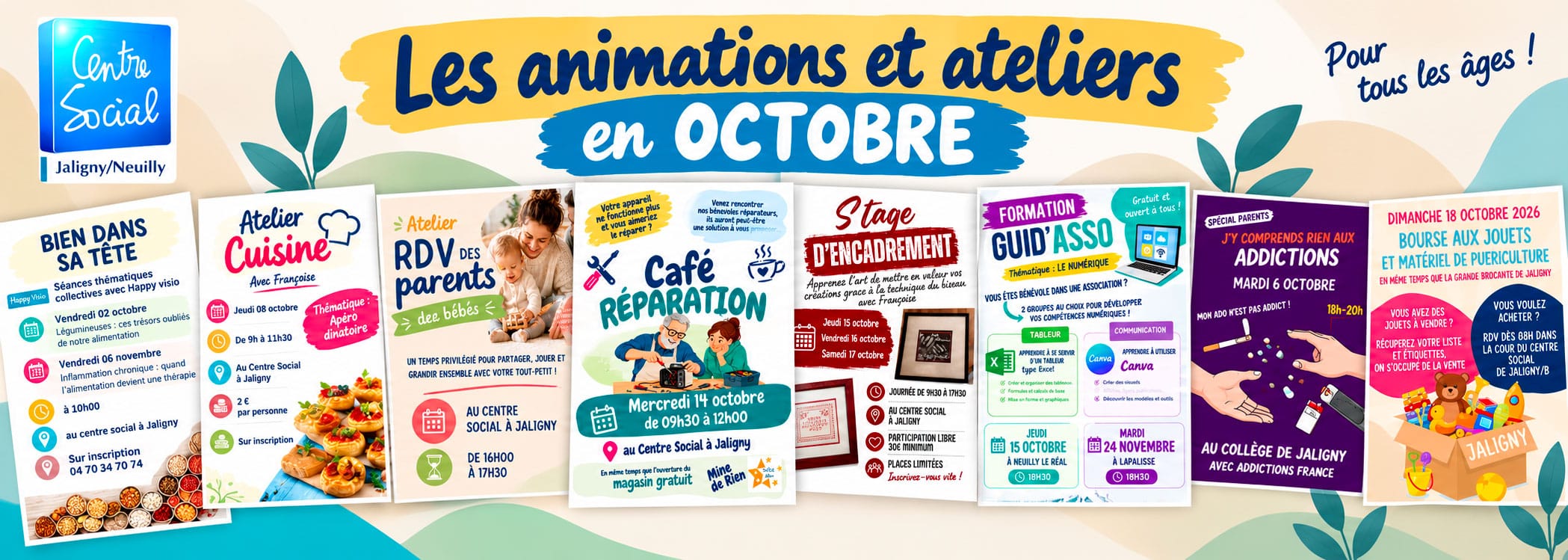 Animations et ateliers d’octobre 2026 du Centre Social Jaligny/Neuilly