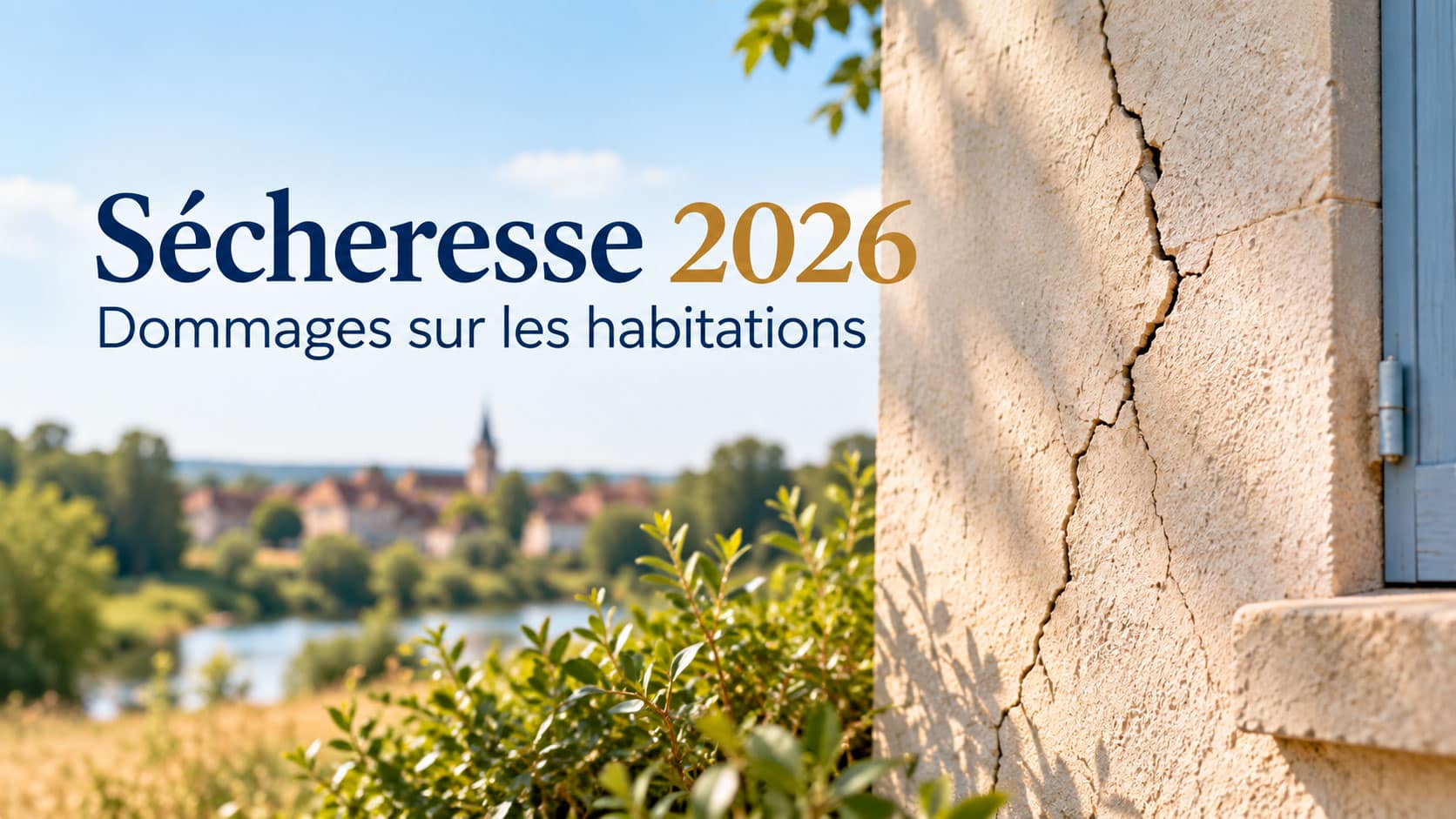 Sécheresse 2026, dommages sur les habitations : illustration de fissures sur une façade